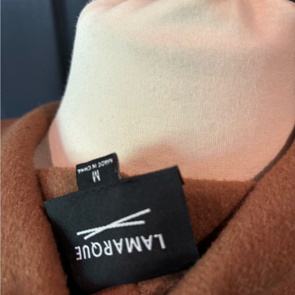 Lamarque Tan Trench Coat with Waterfall Collar - Picture 4 of 5